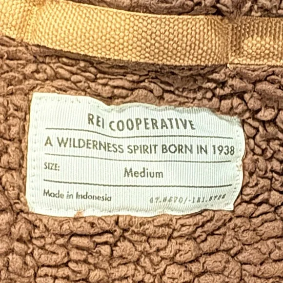 REI Co-Op Nook cardigan / teddy jacket in nomad brown sherpa fleece M - Picture 2 of 6